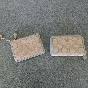 Coach mini wallet and key holder set